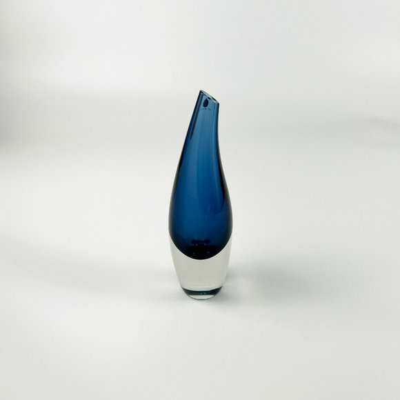 MCM Tapio Wirkkala Iittala Finland Fish Bladder Kalanrakko Blue Vase 3299 - Picture 3 of 9